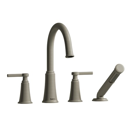 Riobel 4-Piece Deck-Mount Tub Filler With Hand Shower MMRD12LBN